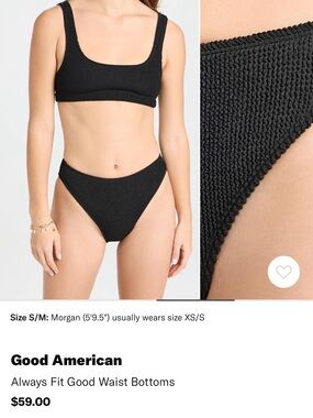 GOOD AMERICAN ALWAYS FITS GOOD WAIST CHEEKY BIKINI BOTTOMS size S/M